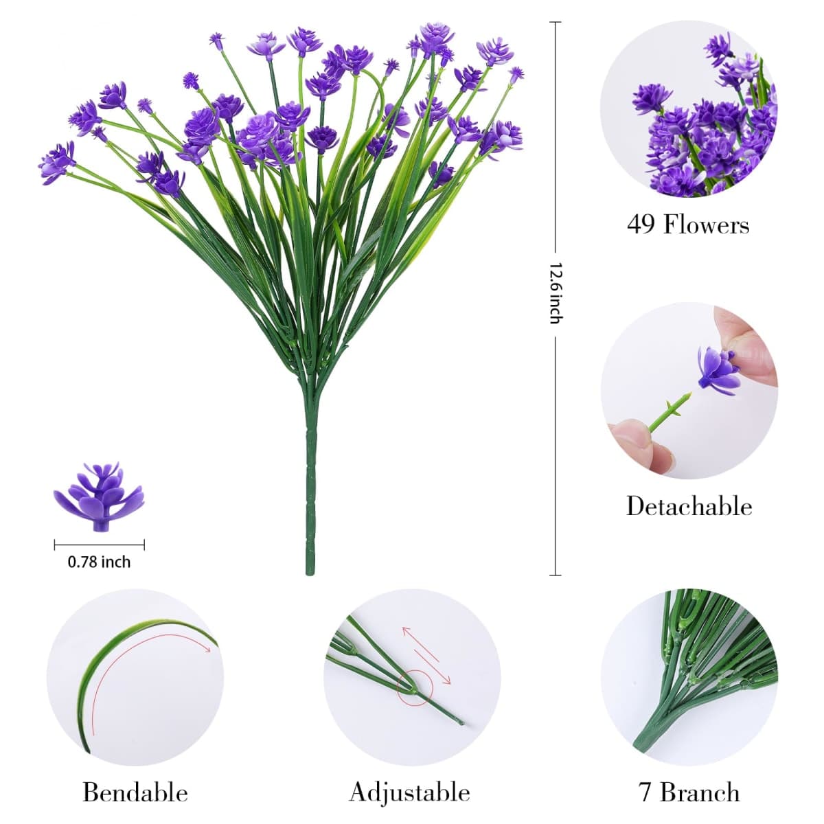 AGIRL Artificial Flowers Outdoor UV Resistant Fake Plant Garden Patio Decor thumbnail 2