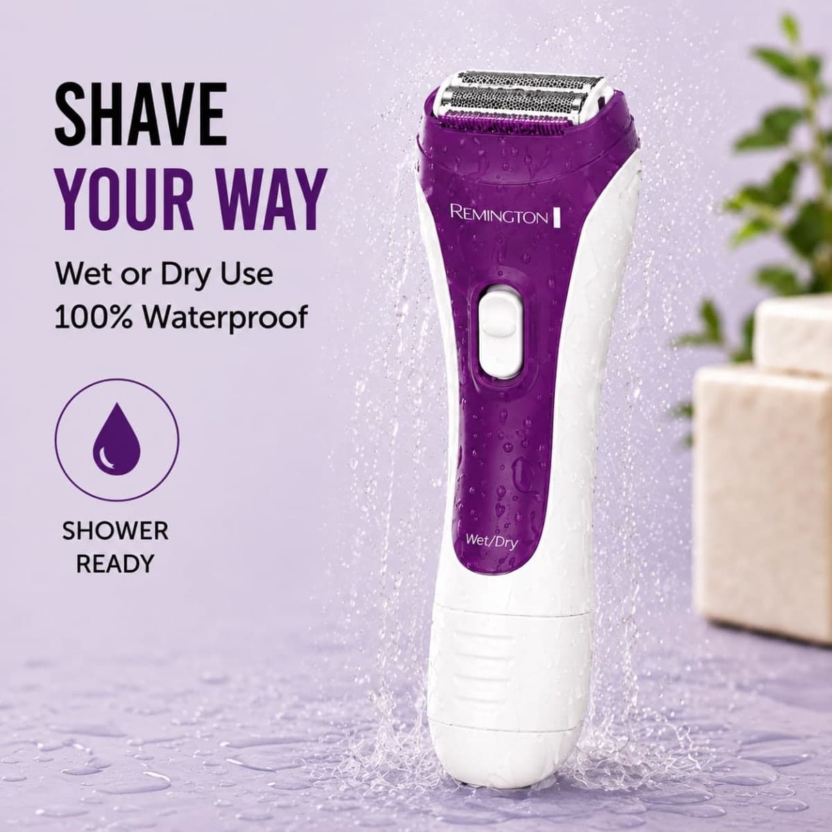 Remington Smooth & Silky Electric Shaver for Women, 3-Blade Wet & Dry Razor thumbnail 3