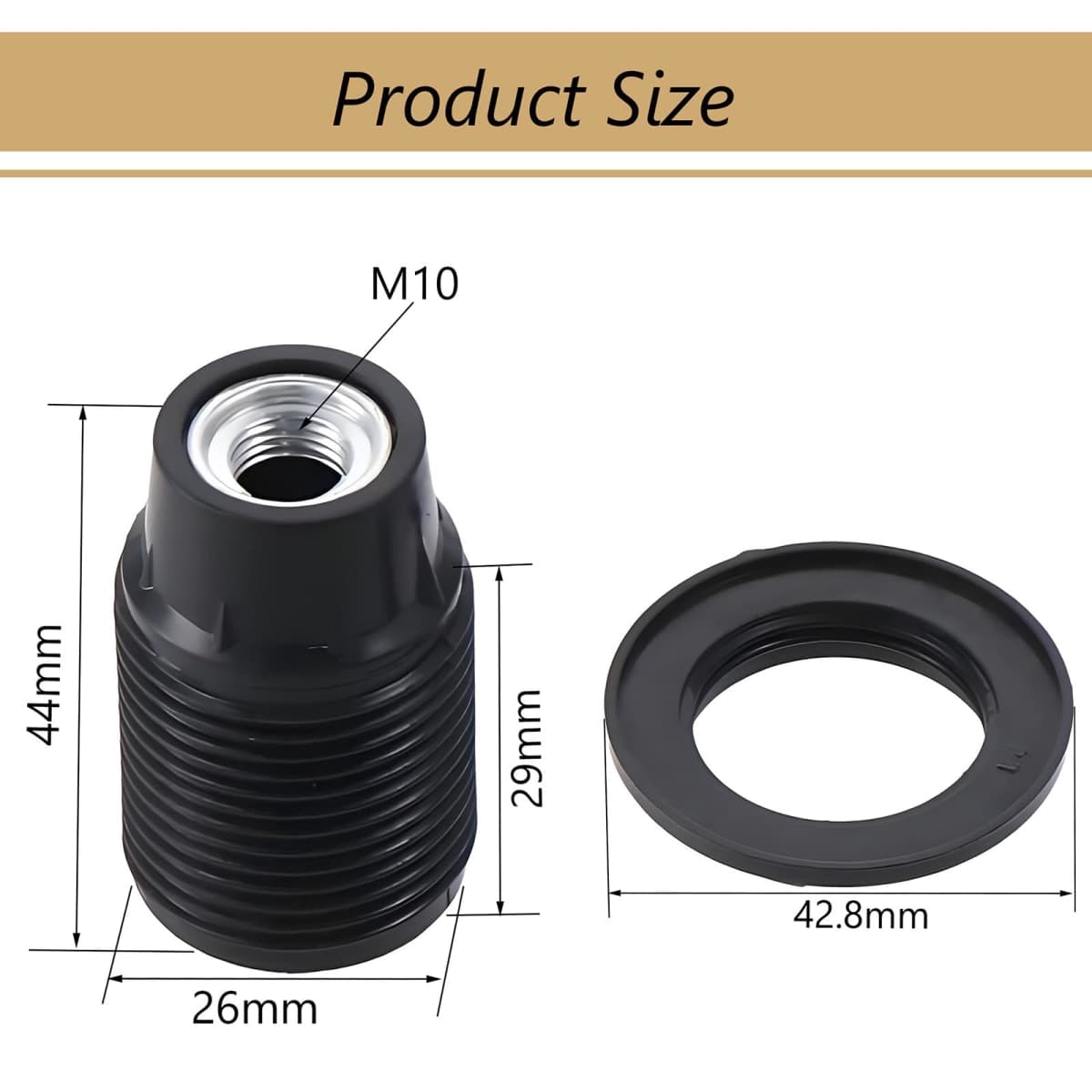 E12 Candelabra Socket,TWDRTDD Black 3-Pack Candelabra Base Lamp Holder Light Socket Black (Full Uno Thread and Ring) thumbnail 2