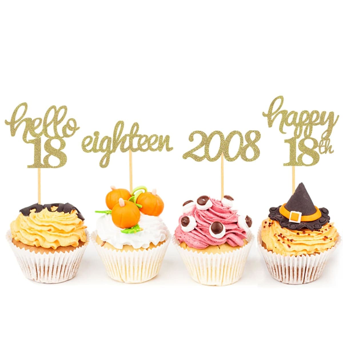 24 Pcs Glitter 18th Birthday Cupcake Toppers for Celebrating 18th Birthday Party Decorations for Eighteen Years Old Birthday Party Supplies (Rose Gold2) thumbnail 3