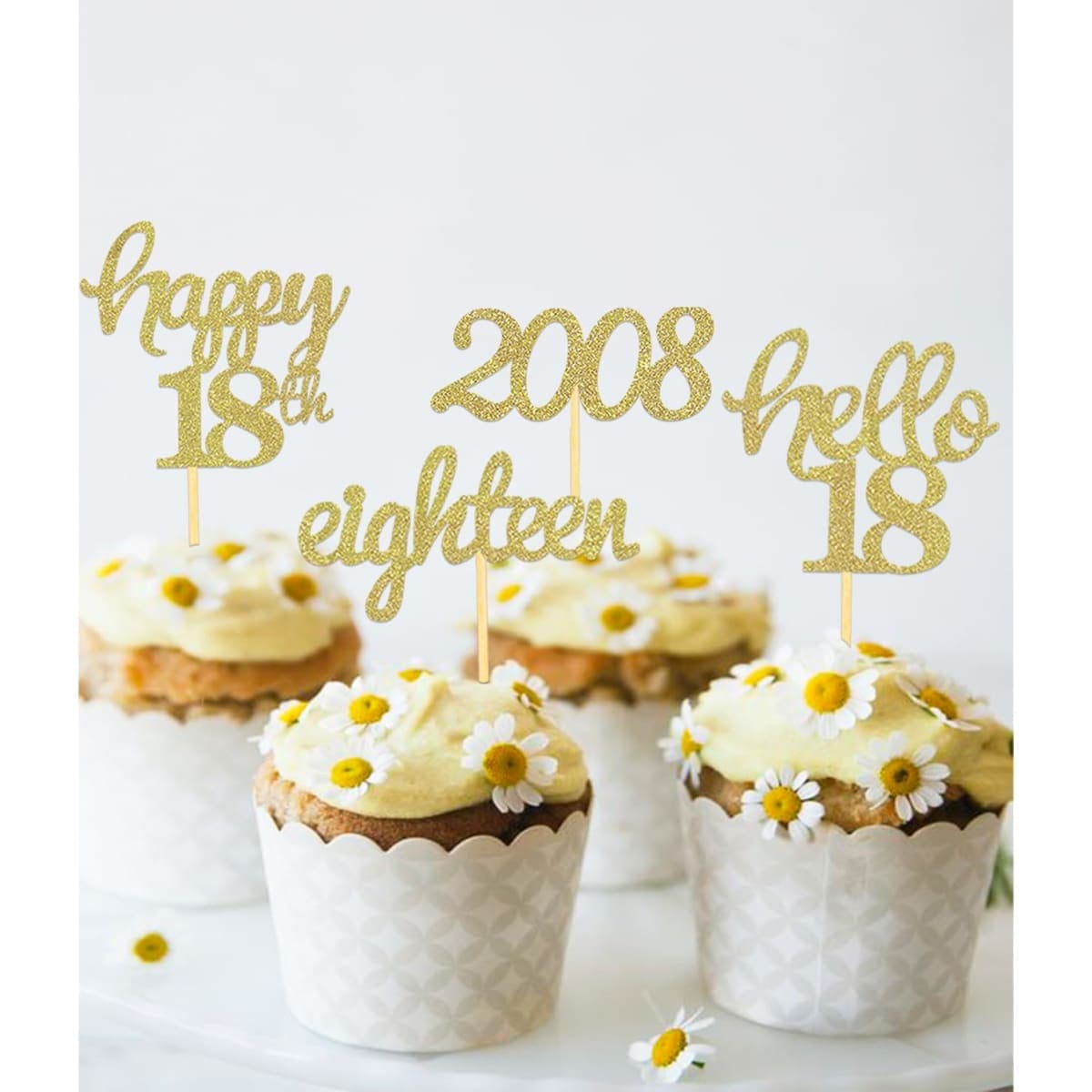24 Pcs Glitter 18th Birthday Cupcake Toppers for Celebrating 18th Birthday Party Decorations for Eighteen Years Old Birthday Party Supplies (Rose Gold2) thumbnail 4