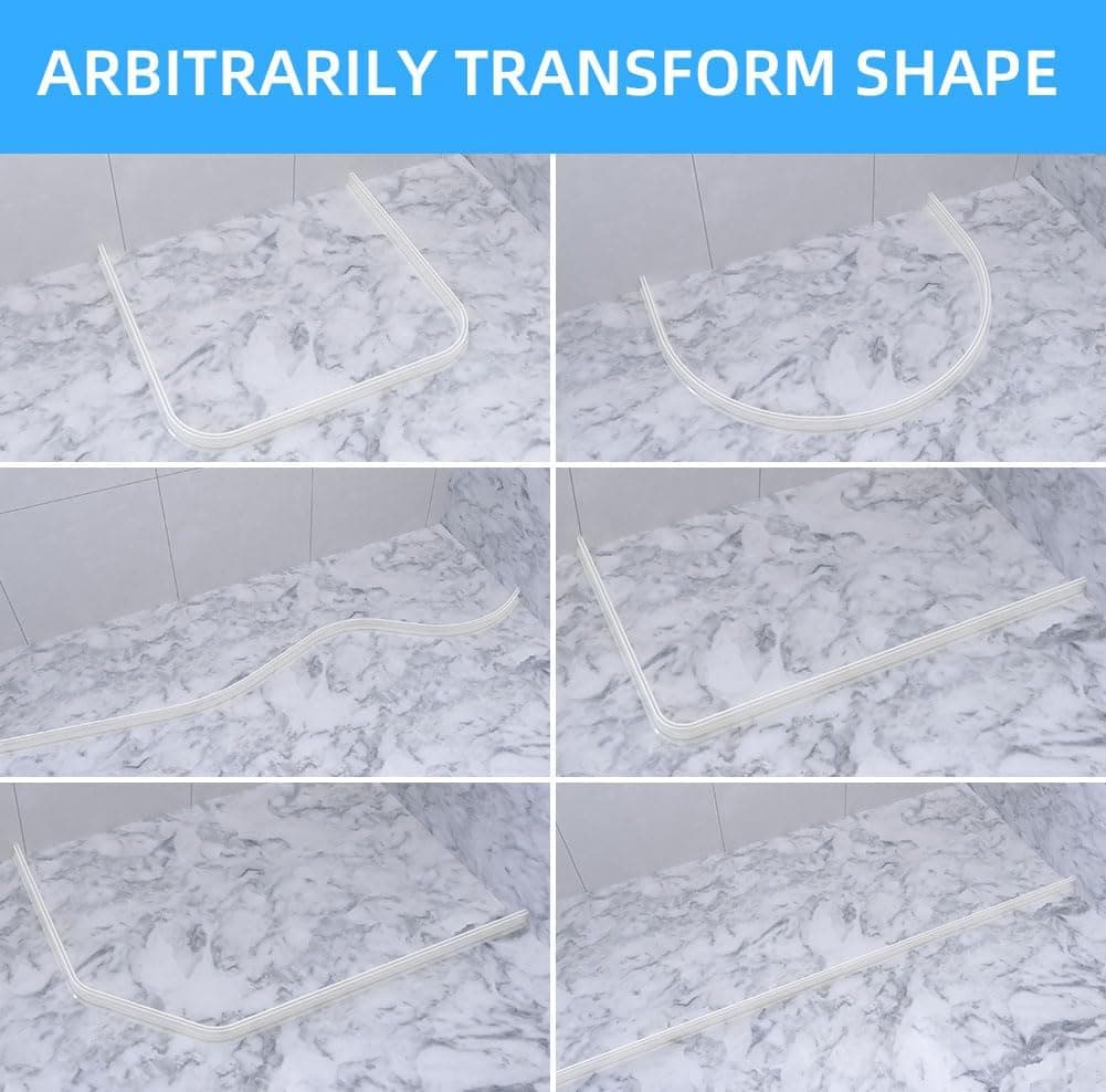 Duzzy 67 Inch Shower Threshold Water Dam, Shower Water Guard to Keep Water in Shower, Shower Water Stopper Dry and Wet Separation Suitable for Bathroom and Kitchen (Clear) thumbnail 5