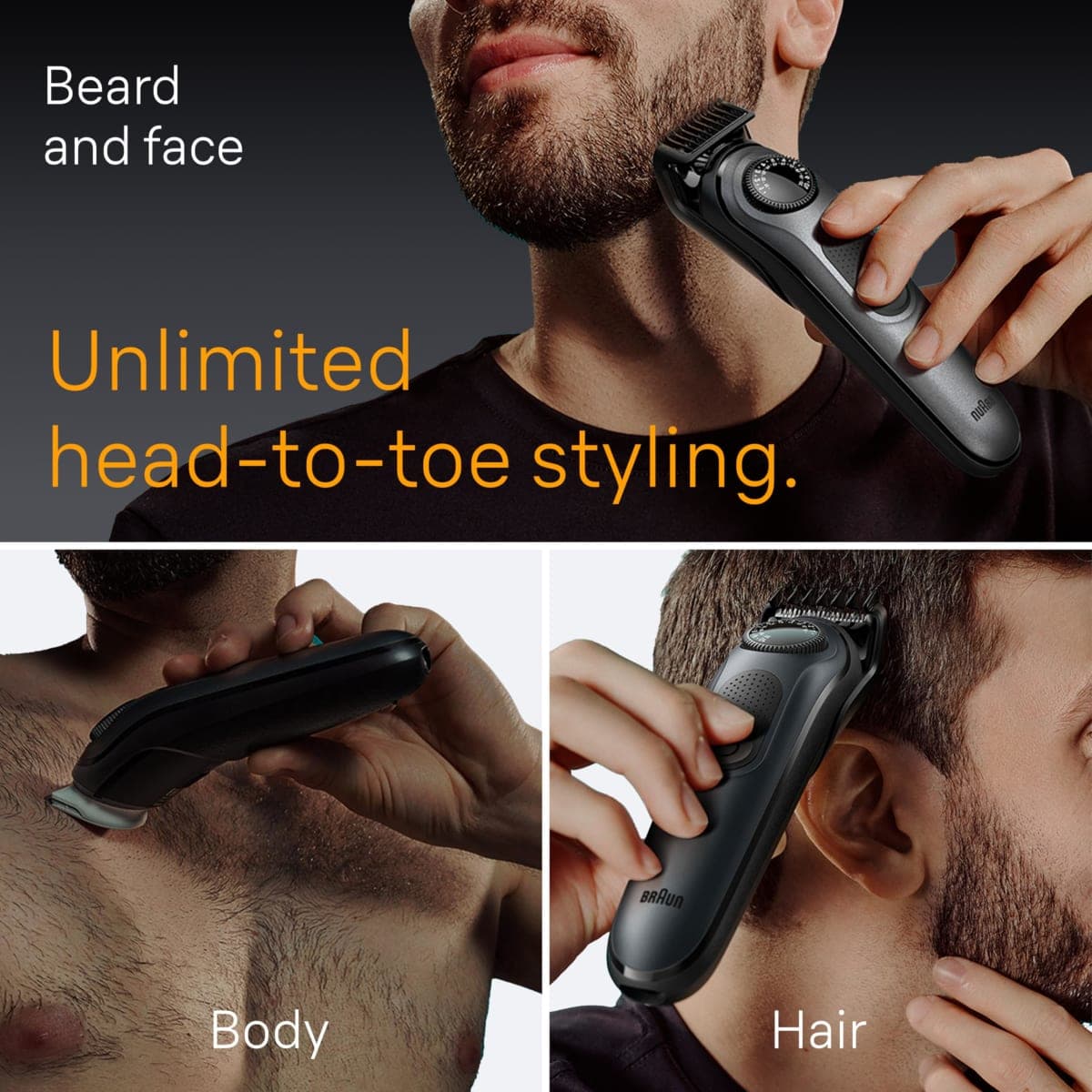 Braun All-in-One Style Kit Series 5 5480, 8-in-1 Trimmer for Men with Beard Trimmer, Body Trimmer for Manscaping, Hair Clippers & More, Ultra-Sharp Blade, 40 Length Settings, Waterproof thumbnail 2
