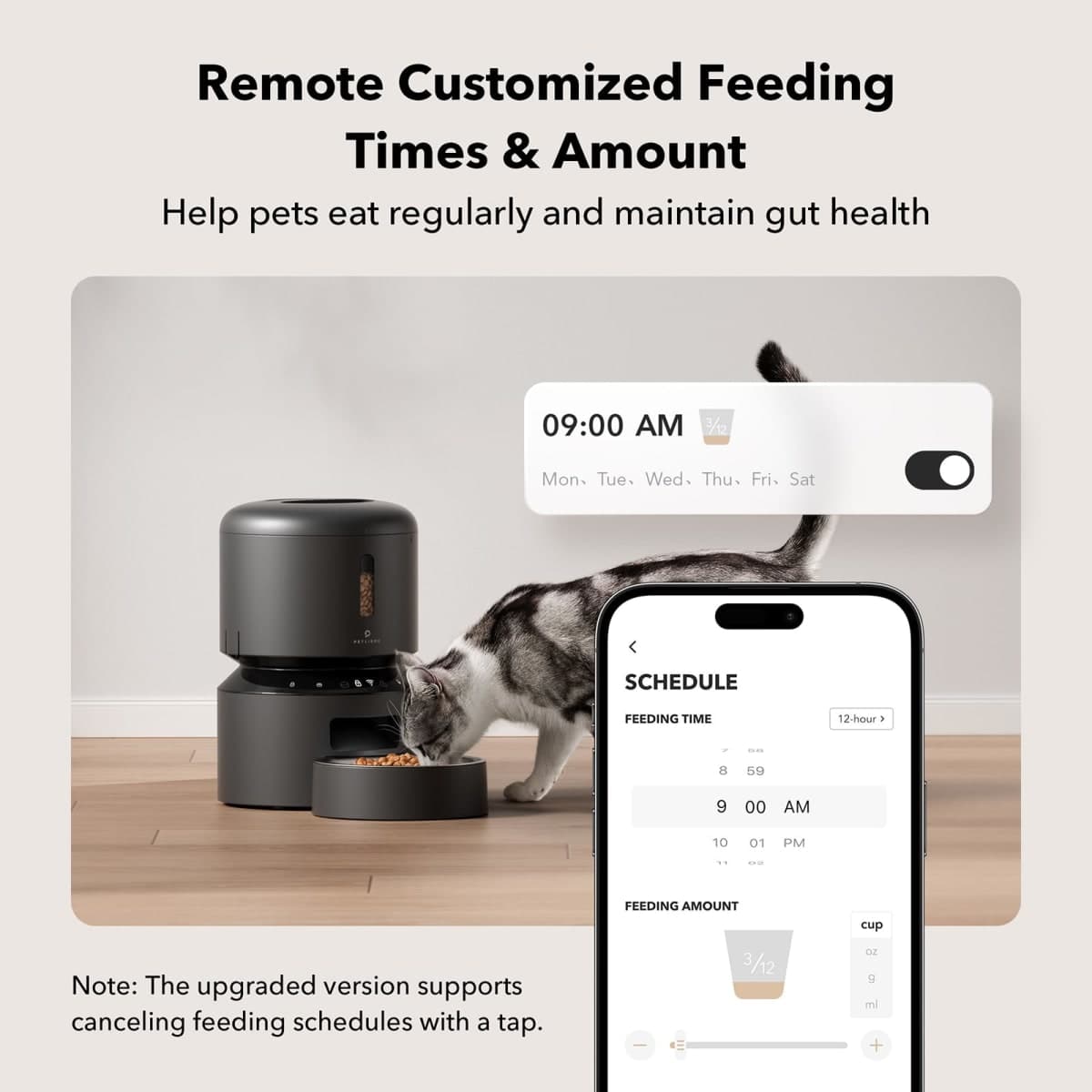 PETLIBRO Automatic Cat Feeder, 5G WiFi Pet Feeder with Freshness Preservation, Timed Cat Feeders for Dry Food, Up to 48 Portions 10 Meals Per Day, Granary Pet Feeder for Cat/Dog thumbnail 2