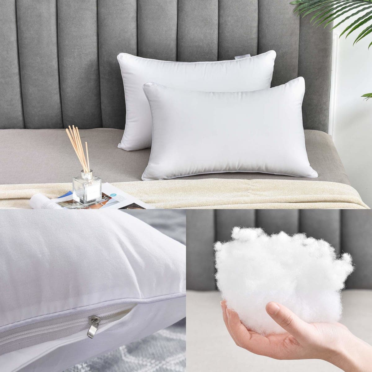 Oubonun Lumbar 16 x 24 Pillow Inserts Set of 2 with 100% Cotton Cover thumbnail 5
