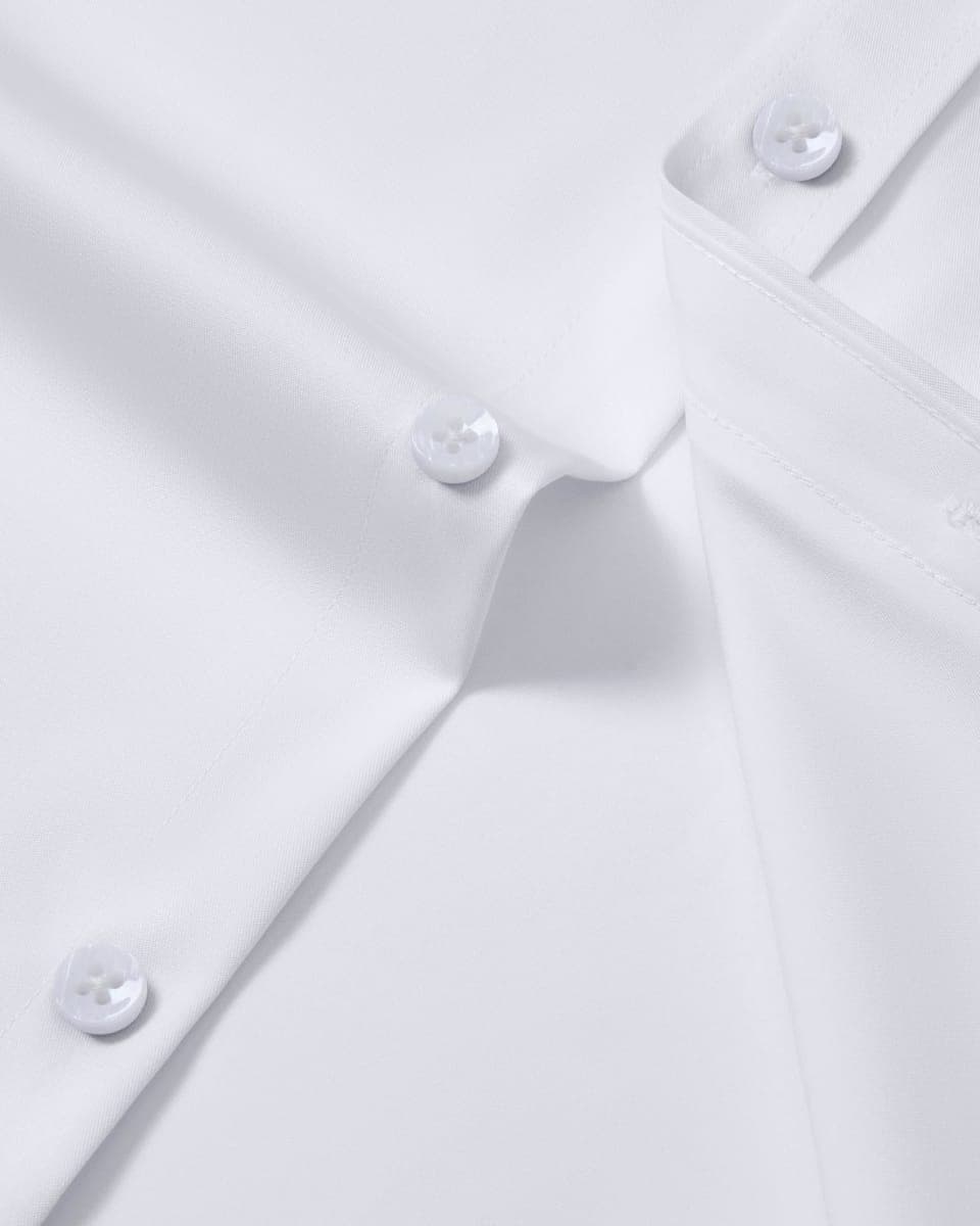 ROUWELL Mens Dress Shirts Long Sleeve Stretch Wrinkle Free Casual Shirt Business Work Formal Wedding Button Down Shirts, White, X-Large thumbnail 3