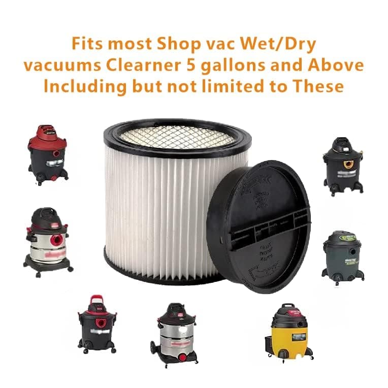 Replacement Filter For Shop Vac Filters 90304 Wet Dry Vac Filter - Perfect for Wet/Dry compatible with Shop Vac Vaccuums - Long thumbnail 5