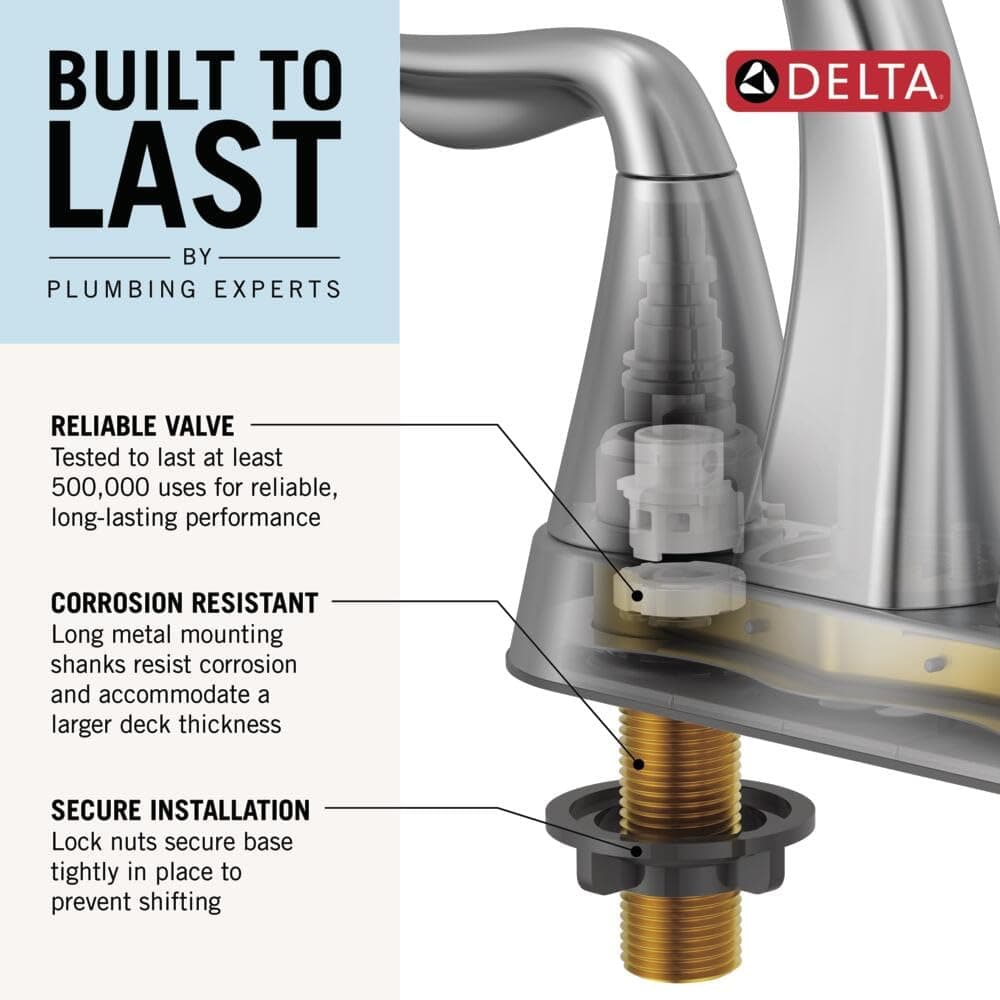 Delta B2510LF-PPU Foundations Core-B Two Handle Centerset Lavatory Faucet, Chrome thumbnail 3