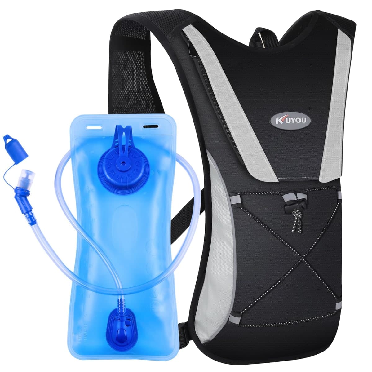 [KuYou]Hydration Backpack,Water Rucksack Bladder Bag for Running Hiking Cycling and Any Other Outdoor Sports with 2L TPU Hydration Bladder (Black) — image 1