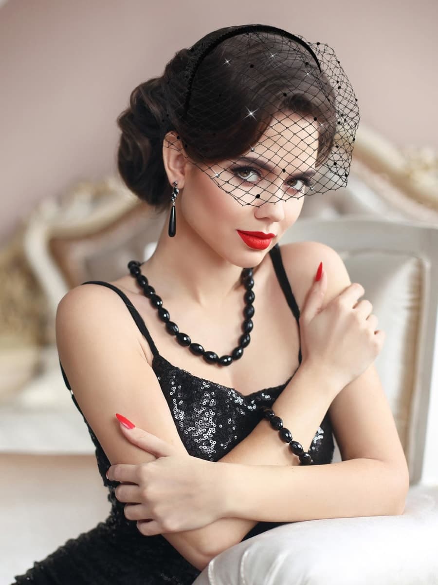 Jansun Black Veil Mesh Veil Headband 1920s Fascinator Headpiece Birdcage Veil Bridal Wedding Tea Party Fascinator Veil for Women Girl thumbnail 5