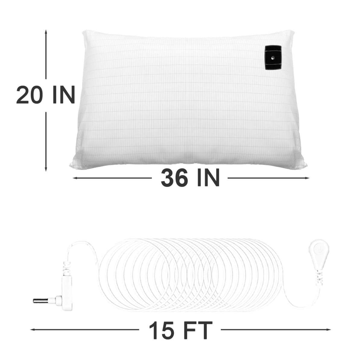 LOYDBDT Grounding Pillowcase King Size with 10% Silver Fiber & Soft Cotton,Grounding Pillow Case with 15ft Grounding Cord,Grounding Pillow Cover for Better Sleep Improve Energy(White, 20x36in) thumbnail 3