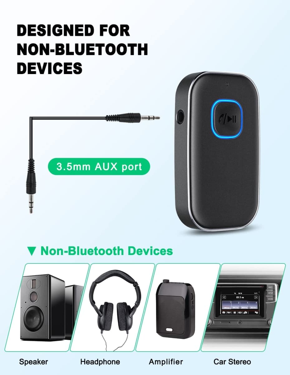 COMSOON Bluetooth AUX Adapter for Car, Wireless Audio Receiver thumbnail 2