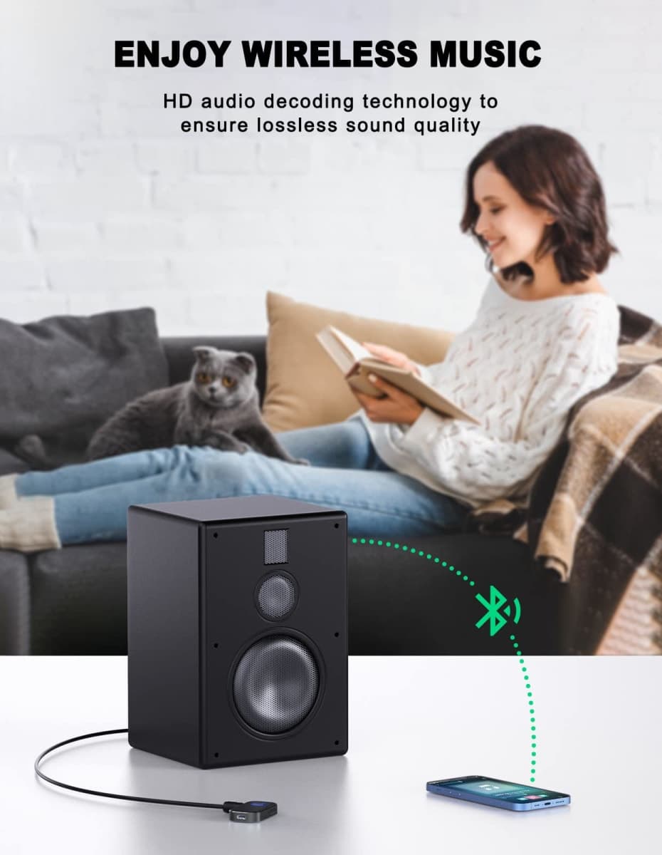 COMSOON Bluetooth AUX Adapter for Car, Wireless Audio Receiver thumbnail 4