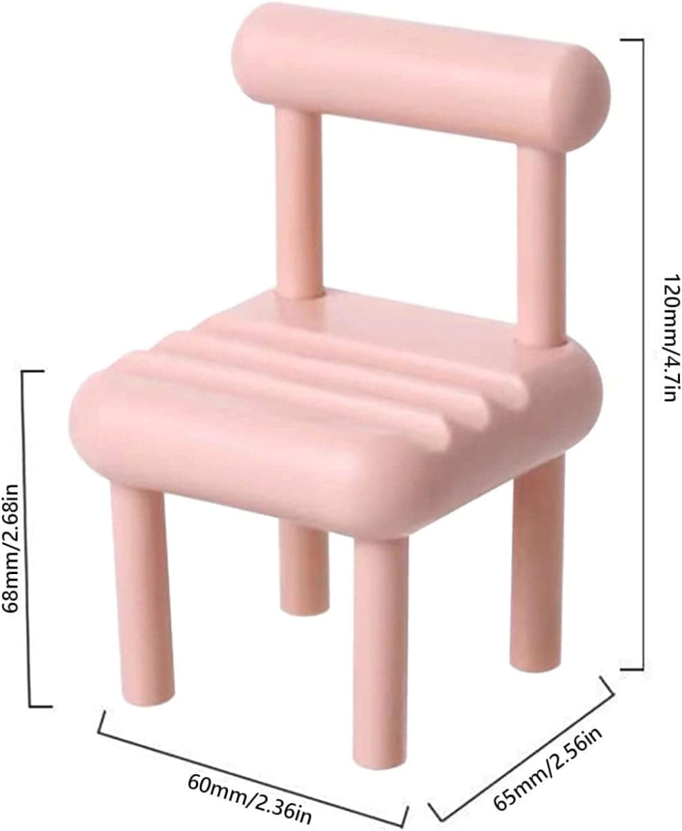 DIY Mini Chair Cell Phone Stand, Candy Color Mobile Phone Holder, Multi-Angle Chair Shape Table Phone Bracket, Compatible with All Mobile Phones, PP Material and Well Made (Pink) thumbnail 2