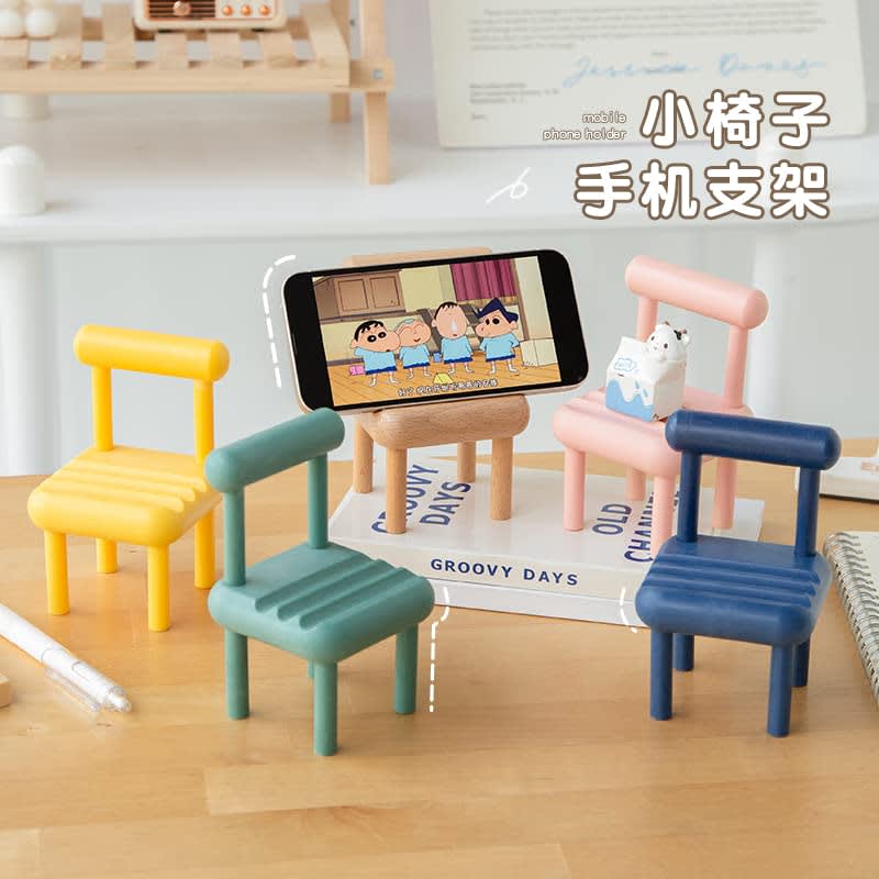 DIY Mini Chair Cell Phone Stand, Candy Color Mobile Phone Holder, Multi-Angle Chair Shape Table Phone Bracket, Compatible with All Mobile Phones, PP Material and Well Made (Pink) thumbnail 5