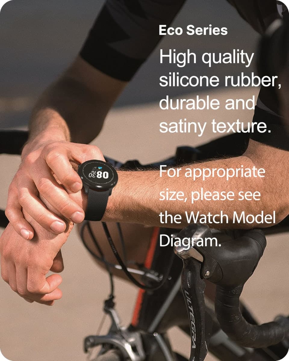 Fullmosa 20mm Silicone Watch Band No Gaps for Samsung Galaxy Garmin thumbnail 3