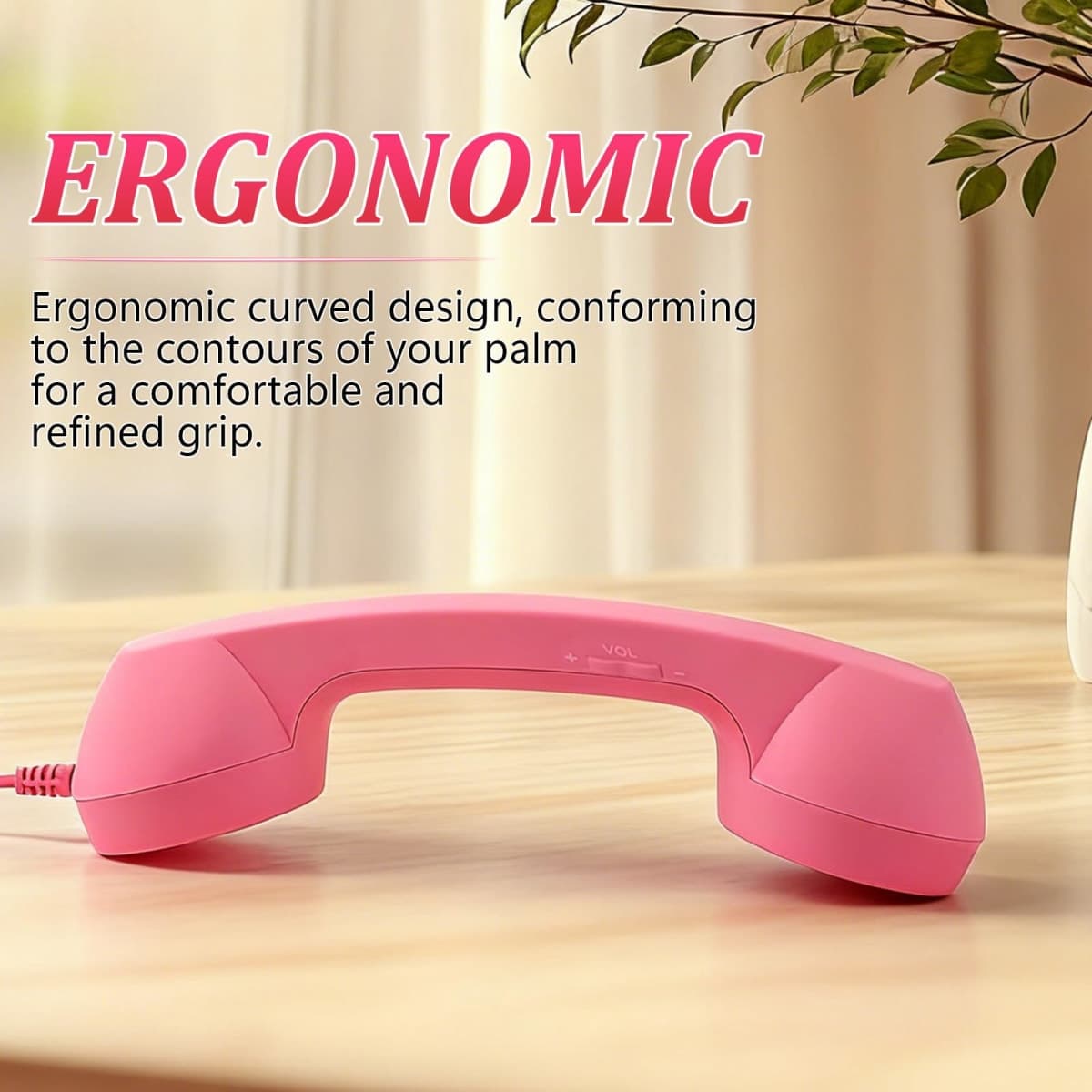 Retro Phone Handset for iPhone & Android,2026 New Cell Phone Receiver with Microphone & Speaker,Retro Telephone Wired Handset for Mobile Phones,90s Style Prop for Photos(Black, Type-C) thumbnail 4