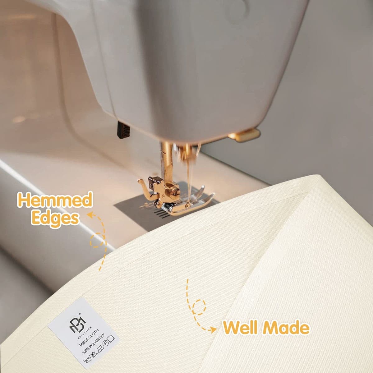 BRILLMAX 4 Pack Ivory Round Tablecloths 108 Inch - Circle Bulk Linen Polyester Fabric Washable Table Cloth Cover for Wedding Reception Banquet Birthday Party Buffet Restaurant thumbnail 4