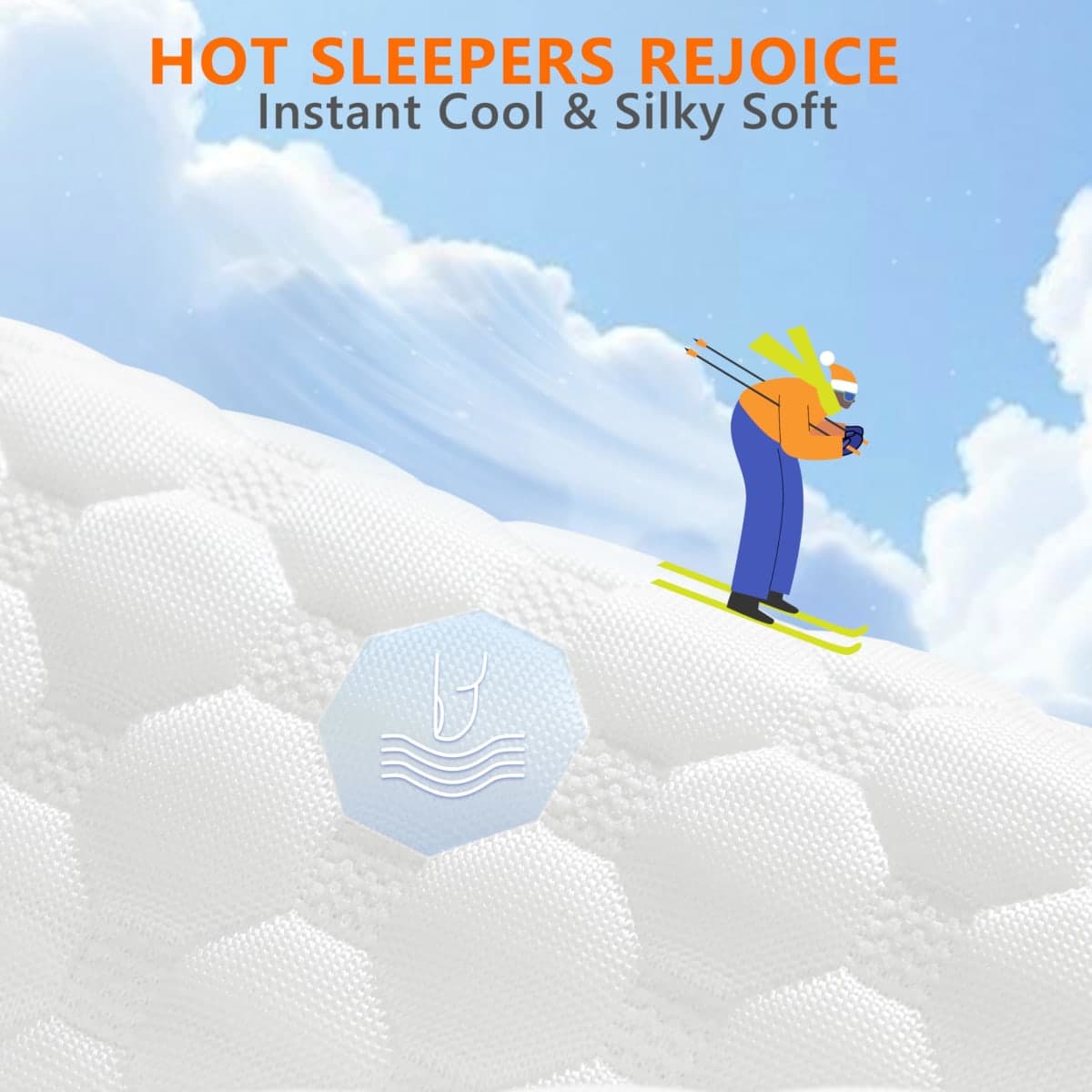 UYWO Cooling Pillows Queen Size Set of 2, Adjustable Memory Foam Pillows thumbnail 5