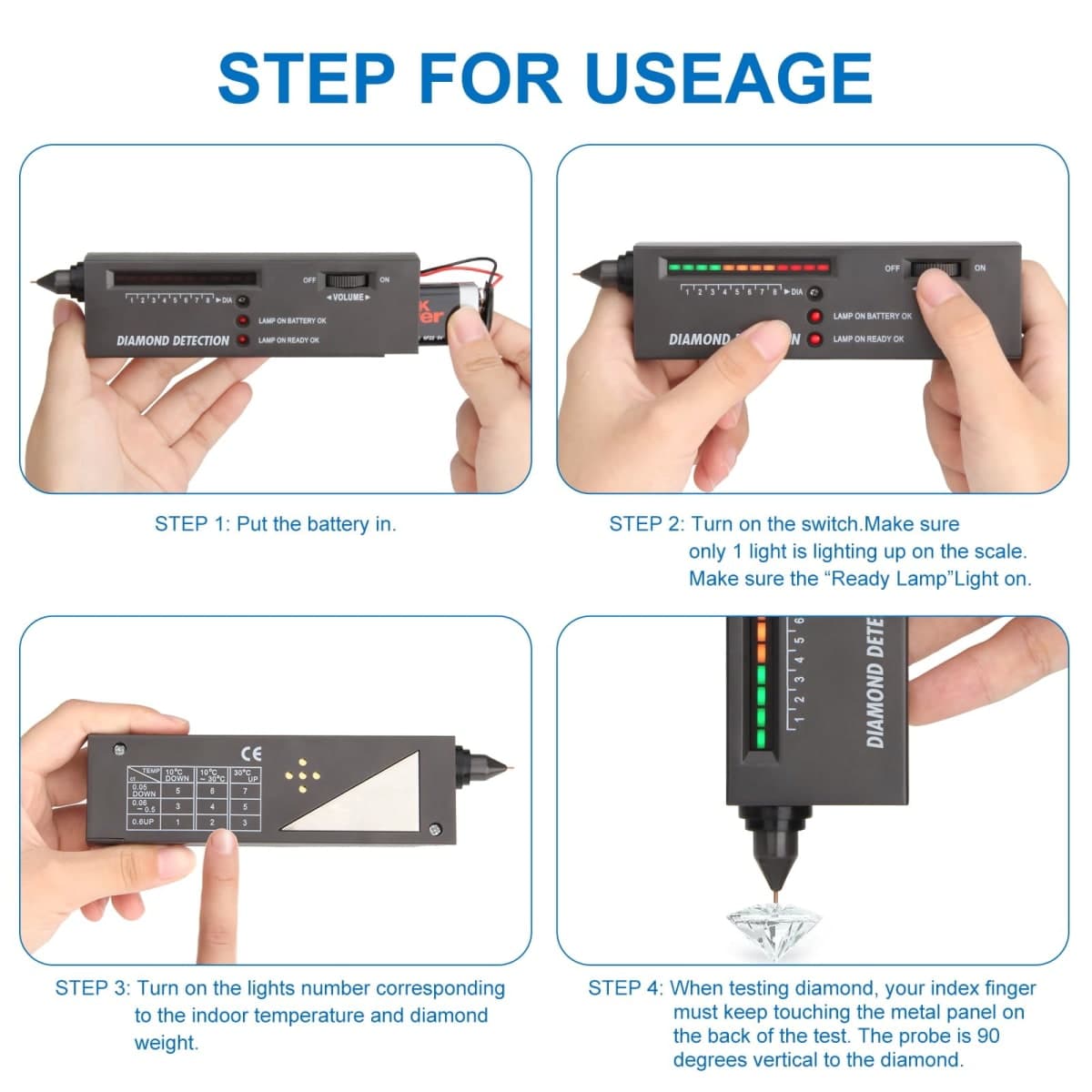 Siziviki Diamond Tester, Professional Jeweler Diamond Detector, Gemstone Identifier, Metal Detection Limitation thumbnail 2
