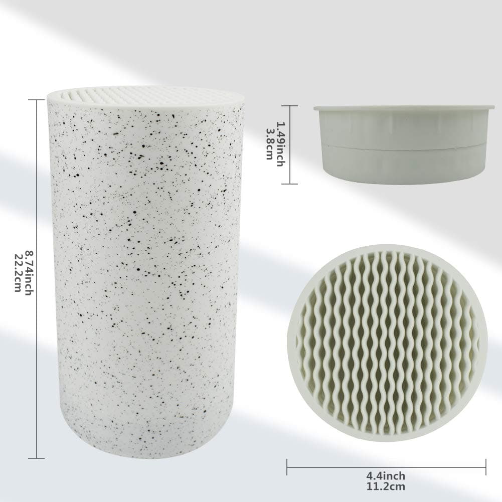 Universal Knife Block Holder, Toosbuc Round Knife Holder Without Knives,Safe & Detachable,Space Saver Knife Storage,Countertop Organizer for Kitchen (White Snowflake Dots) thumbnail 5