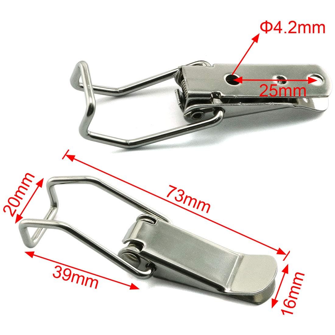 HJ Garden 4pcs Spring Loaded Toggle Latch Hasp,304 Stainless Steel Box Cabinet Latch Catch Locks Hasps 73mm/2.88 in thumbnail 2