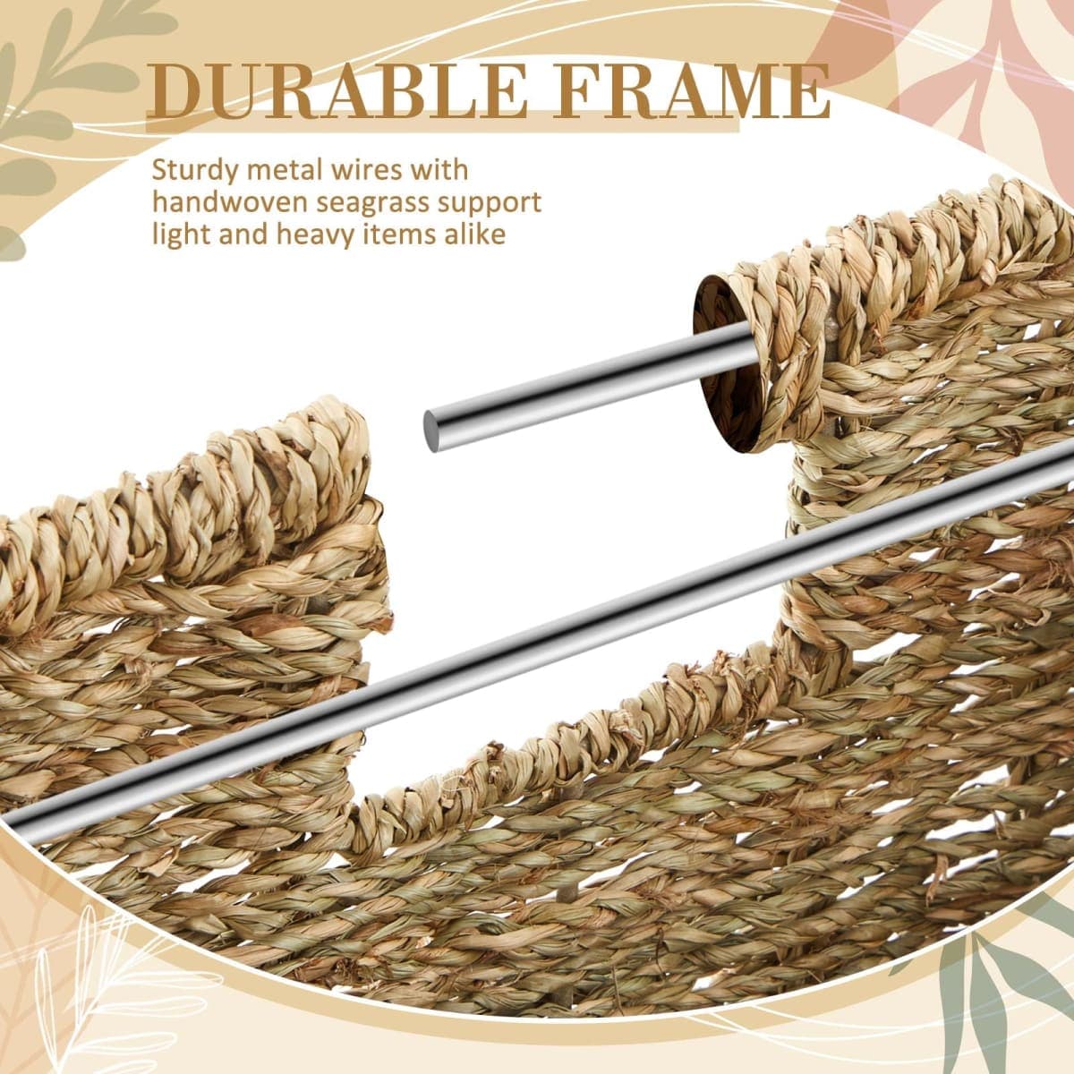 Seagrass File Box Organizer with Lid File Basket for Hanging Folders thumbnail 5