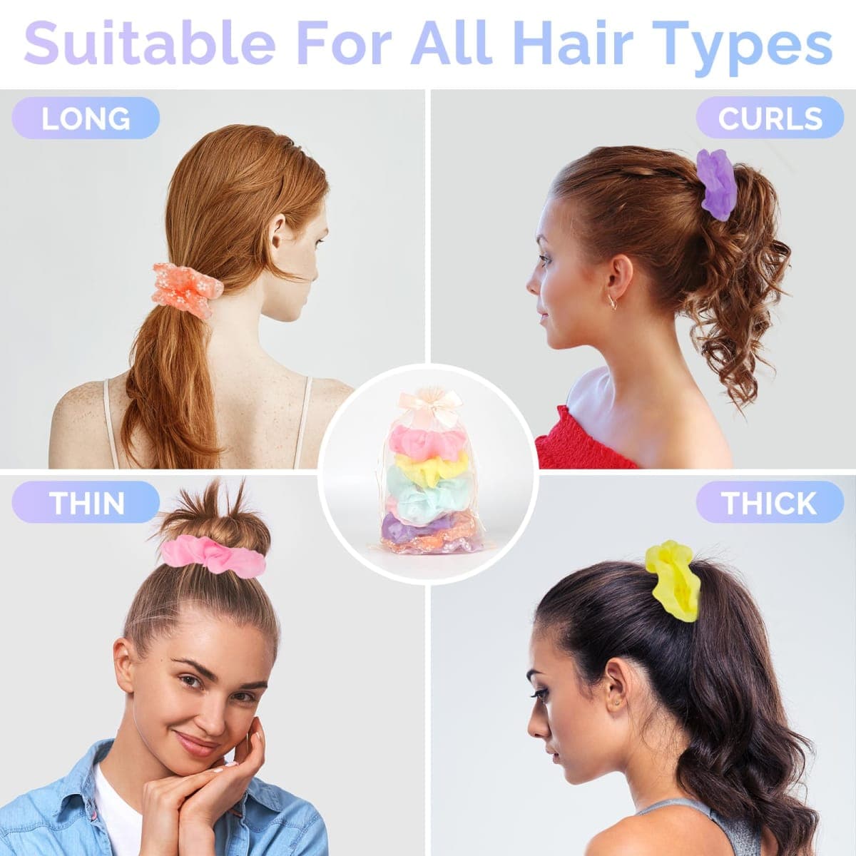 8 Pcs LED Scrunchies for Women - Scrunchy, Light Up Scrunchies for Girls, Colorful Yarn Hair Tie Multi Light Modes, Glow in the Dark Hair Accessories for Christmas Rave Party (#01) thumbnail 4
