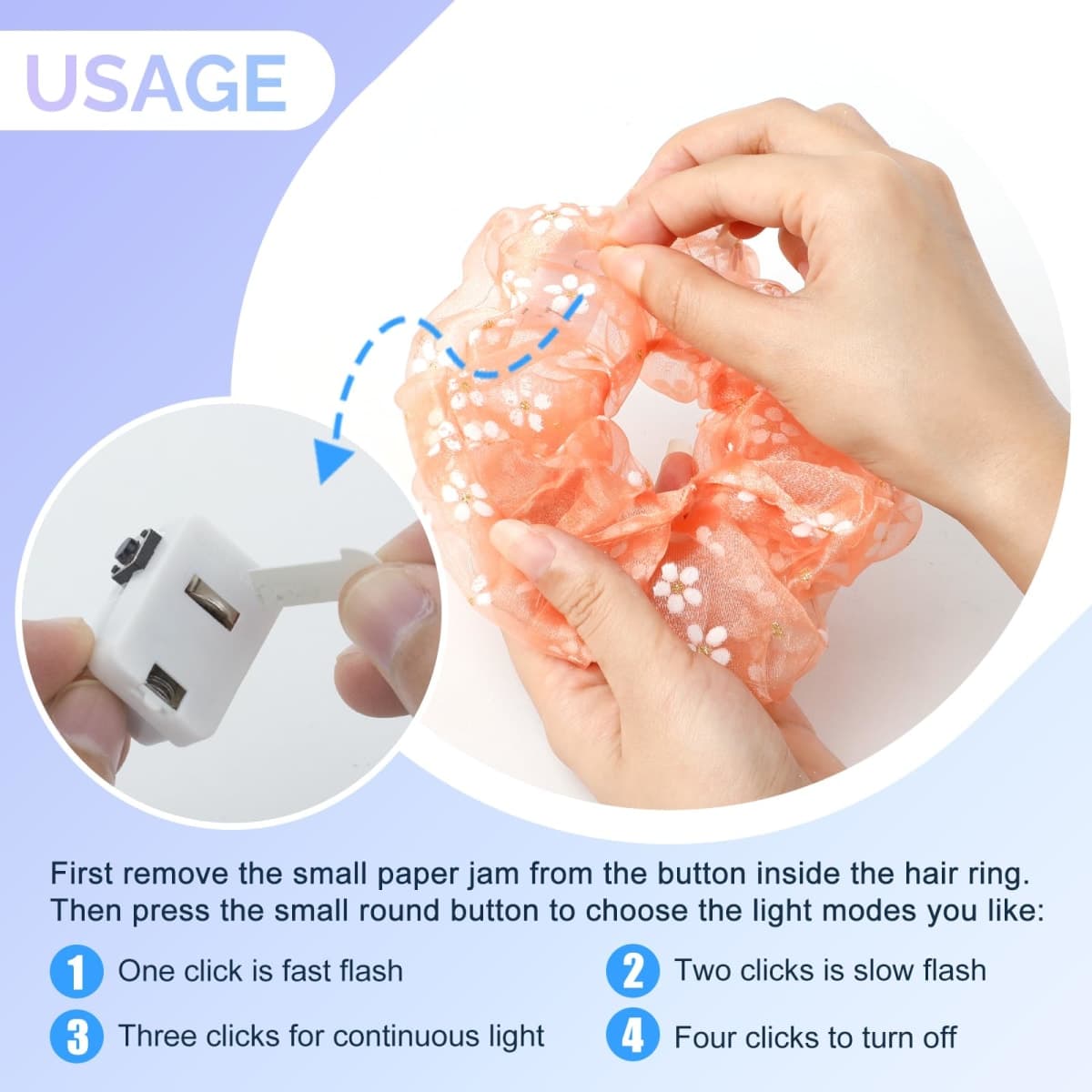8 Pcs LED Scrunchies for Women - Scrunchy, Light Up Scrunchies for Girls, Colorful Yarn Hair Tie Multi Light Modes, Glow in the Dark Hair Accessories for Christmas Rave Party (#01) thumbnail 5
