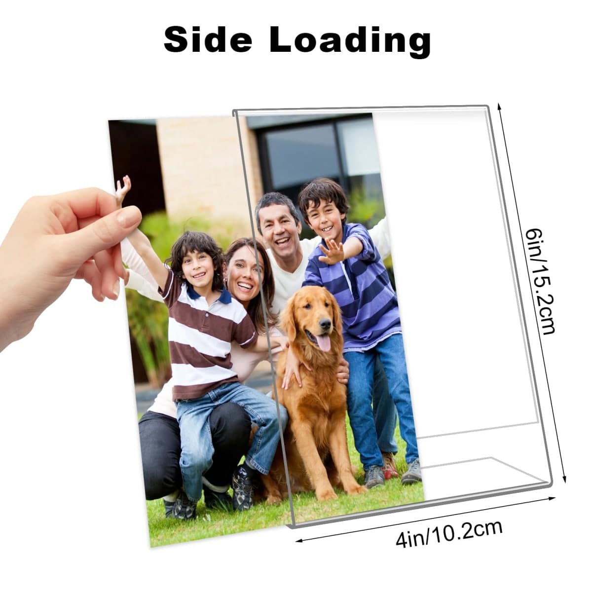 DESONAUT 6 Pack 4 x 6 Inch Clear Acrylic Self Standing Picture Frames,Clear Photo Frame Stand Tabletop Display for Home or Office Décor，Vertical thumbnail 2