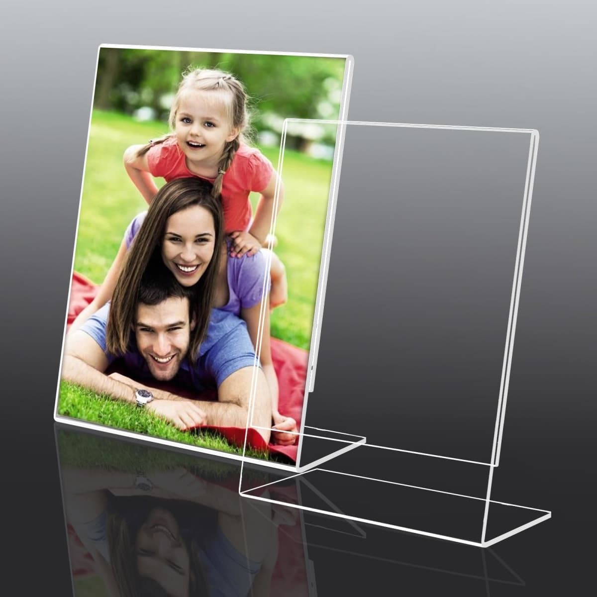 DESONAUT 6 Pack 4 x 6 Inch Clear Acrylic Self Standing Picture Frames,Clear Photo Frame Stand Tabletop Display for Home or Office Décor，Vertical thumbnail 3