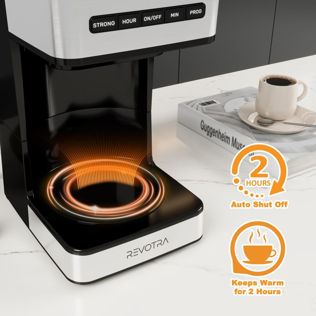 REVOTRA 12 Cup Programmable Coffee Maker, Hot and Iced Drip Coffee Makers thumbnail 3