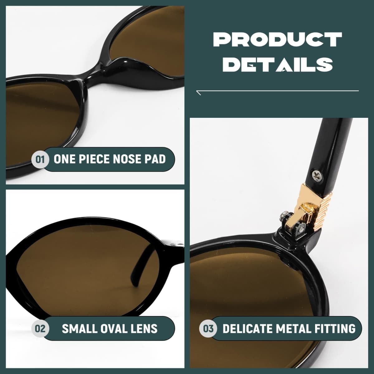 BOTEN Retro Oval Sunglasses for Women Men Small 90s Sun Glasses Trendy Round Shades Cute Designer Sunnies, tortoise frame - brown lens, P thumbnail 5