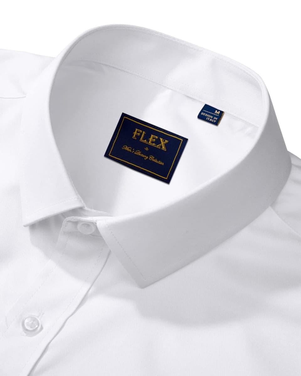 J.VER Men's Dress Shirts Solid Long Sleeve Stretch Wrinkle-Free Formal Shirt Business Casual Button Down Shirts, White, Medium thumbnail 3