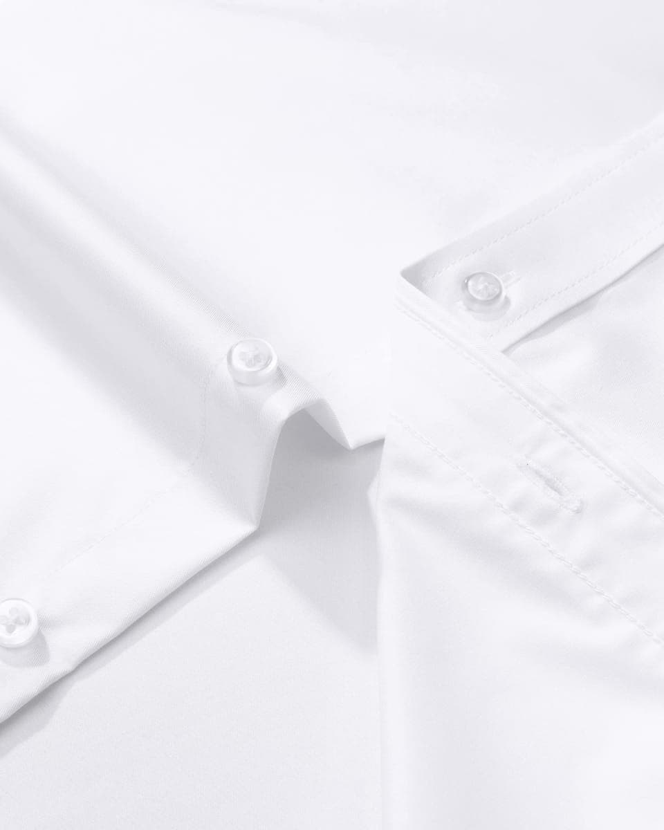 J.VER Men's Dress Shirts Solid Long Sleeve Stretch Wrinkle-Free Formal Shirt Business Casual Button Down Shirts, White, Medium thumbnail 5