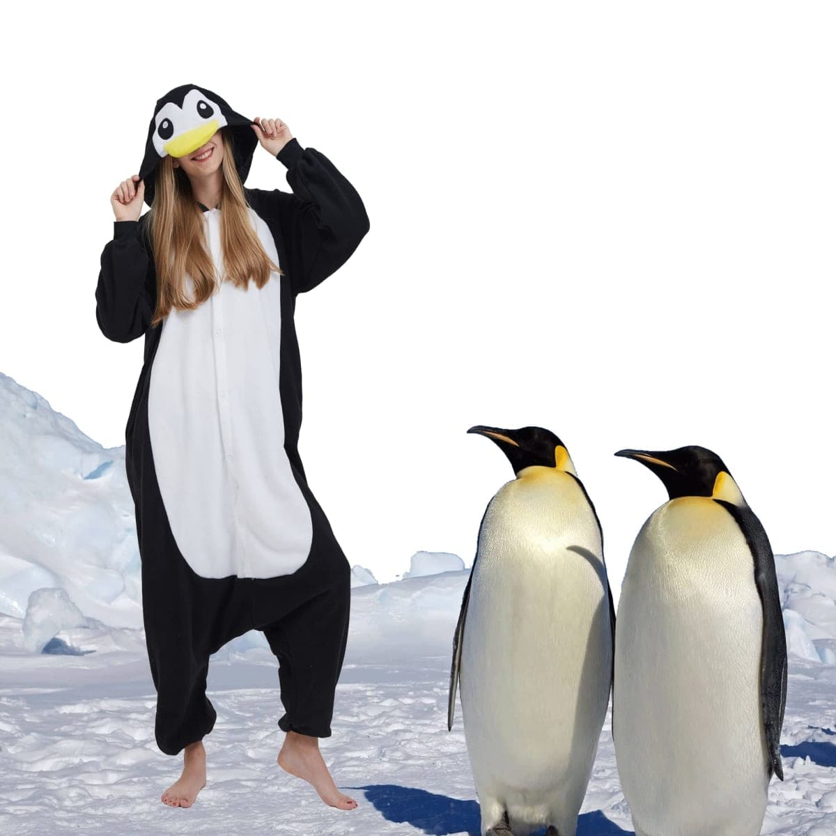 SimZoo Adult Animal Onesie Pajamas, Men and Women's Animal Cosplay Costume Sleepwear, One-Piece Unisex Homewear thumbnail 3