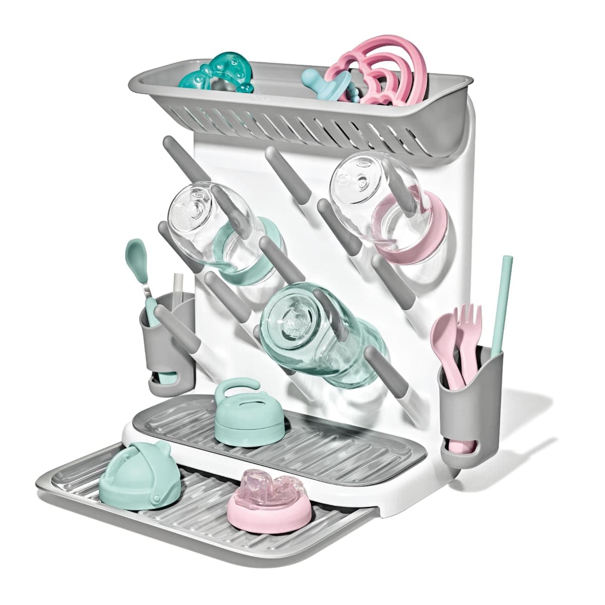 OXO Tot Expandable Drying Rack – Space-Saving Drying Rack | Newborn and Baby Essentials | Breastfeeding Essentials | Dry Baby Bottles | Save Space in Kitchen — image 1