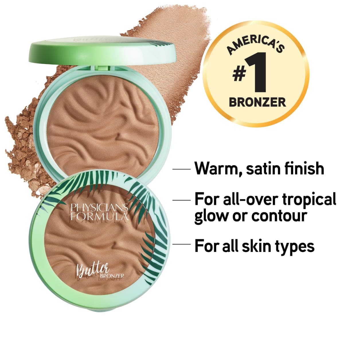Physicians Formula Murumuru Butter Bronzer, Moisturizing, Nourishing Murumuru Butter Blend for Silky All-Day Luminous Glow, Dermatologist Tested, Hypoallergenic, Vegan & Cruelty-Free -Bronzer thumbnail 2