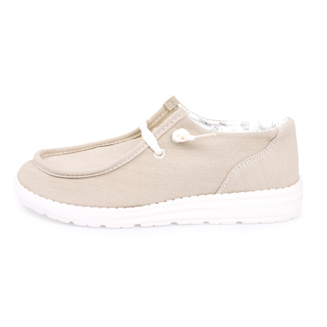 Women's Canvas Loafers, Comfortable Slip-On Walking Shoes, Beige, 7 thumbnail 2