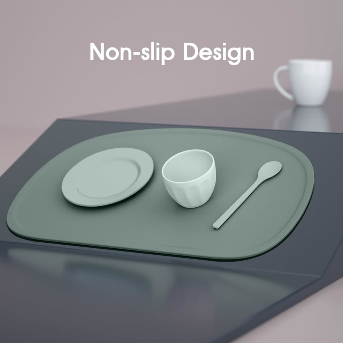 Cuddle Campus Set of 3 Silicone Placemats with Raised Edges for Kids,Toddlers,Babies, Non-Slip Dinning Table Mat, Baby Eating Mat, Food Mat thumbnail 5