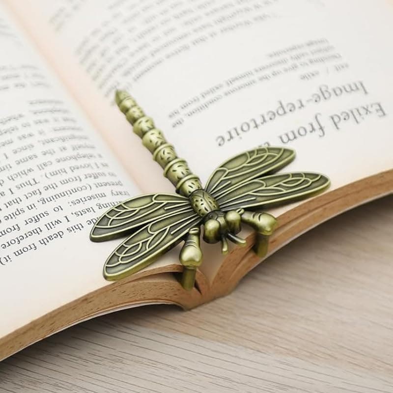 KVTTOZA Vintage Book Page Holder Metal Dragonfly Book Clips Bookmark Free Your Hands Book Marker Clip Effortlessly Hold Open While Reading Writing Gift for Book Lovers, Writers thumbnail 3