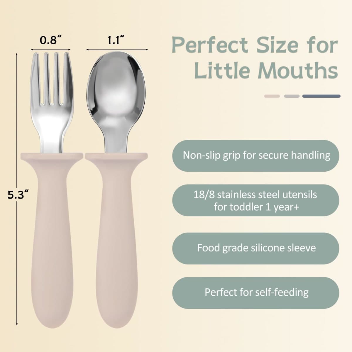 Eascrozn Toddler Forks and Spoons Set, 6 Pack Toddler Utensils, BPA Free thumbnail 2
