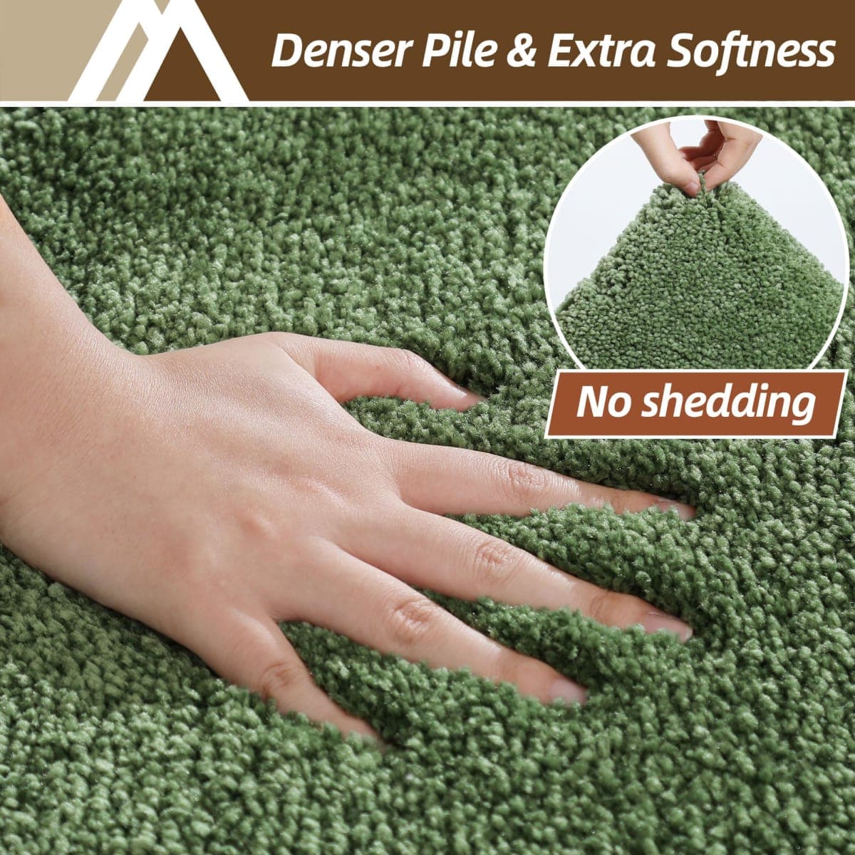 COSYHOMEER Extra Thick Bath Rugs for Bathroom Non Slip Bath Mat 24x48 Green thumbnail 4