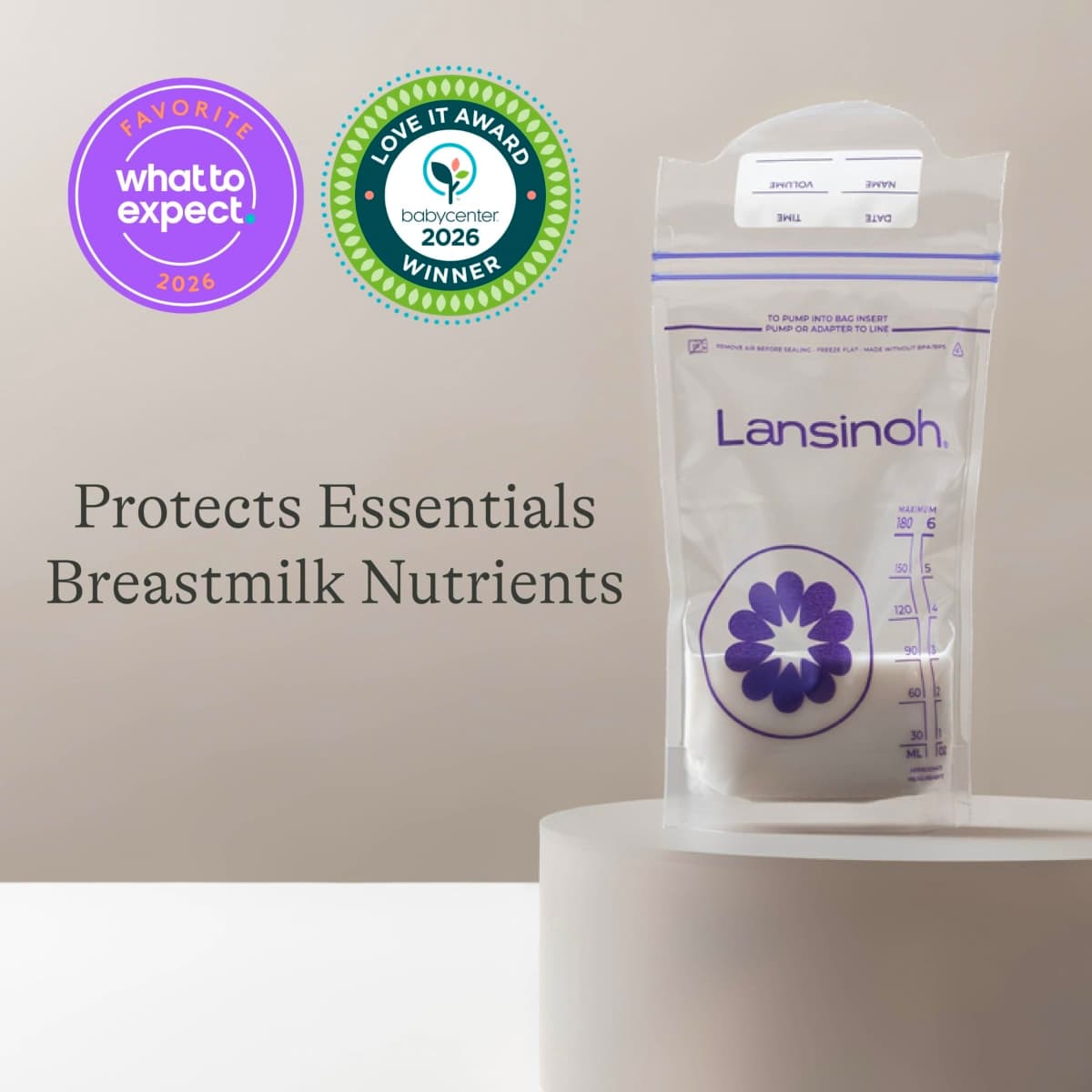 Lansinoh Breastmilk Storage Bags, 6 Ounce, 50 Count thumbnail 3