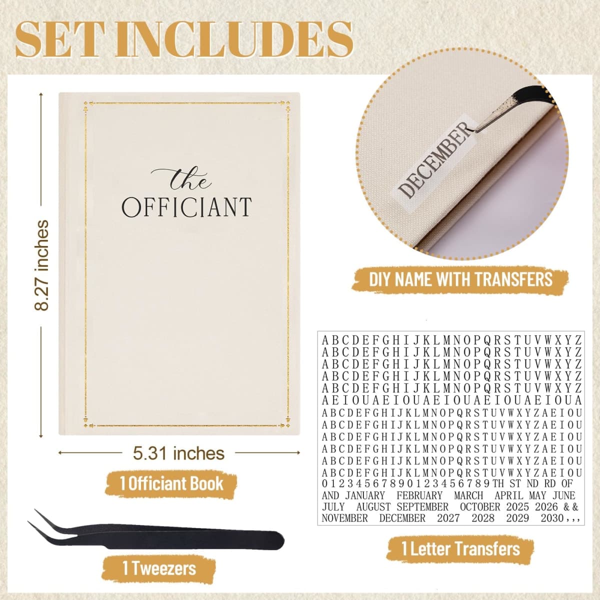 Engrowtic Wedding Officiant Book Custom Hardcover, 160 Lined Pages,White thumbnail 2
