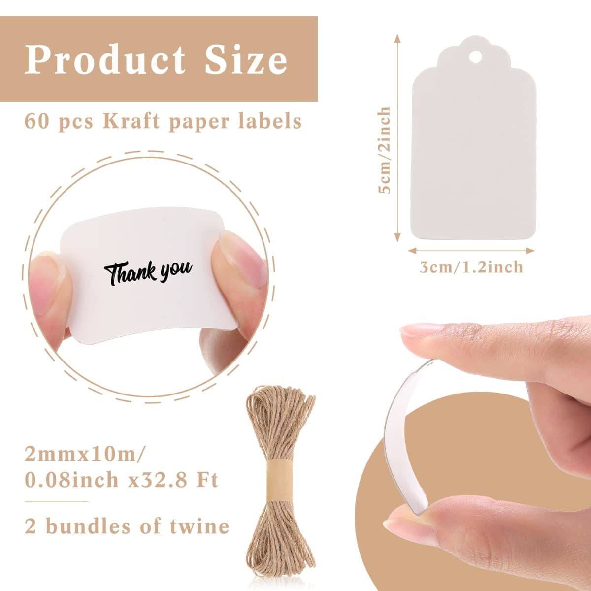 Eaasty 100 Pcs White Treat Boxes Gift Boxes with Lids for Presents Party Favor Boxes Kraft Paper Cookie Boxes for Dessert with Strings Tags for Wedding Birthday Baby Shower 6.2 x 3.5 x 3.5 Inches thumbnail 3