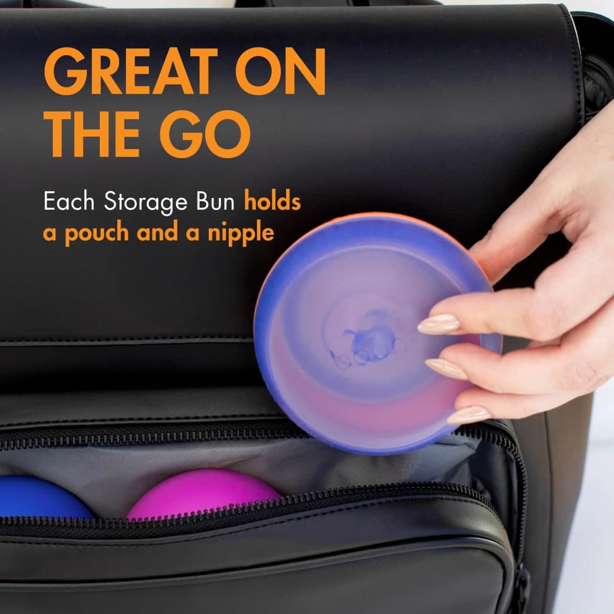 Boon Nursh Storage Buns for Baby Feeding Essentials - Baby Bottle Organizer and Storage - Holds Boon Nursh Bottle Pouches, Nipples, and Pacifiers - Baby Bottle-Feeding Supplies - Color Block - 3 Count thumbnail 3
