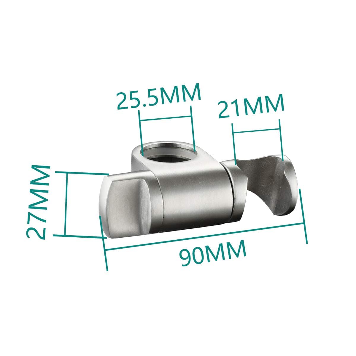 Tecmolog Adjustable Shower Head Holder for 25 mm Slide Bar, Stainless Steel Shower Bar Slider Holder Replacement Part Brushed Nickel, ST35 thumbnail 4