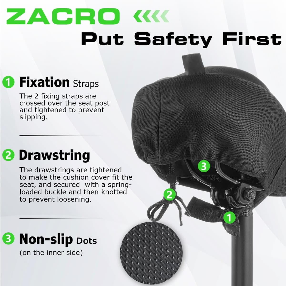 Zacro Bike Seat Cushion - Gel Padded Cover for Men Women Comfort, Extra Soft Exercise Bicycle Compatible with Peloton, Stationary or Cruiser Seats thumbnail 5