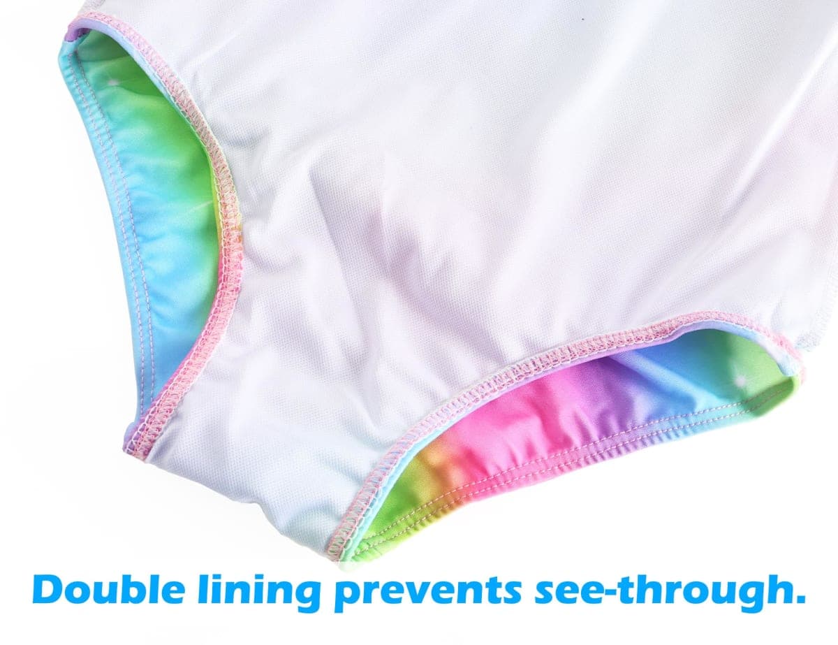 Girls Swimsuit One Piece Sleeveless Bathing Suits Summer Beach Swimwear for 2-12 Years Old, Rainbow, 9-10 Years thumbnail 5